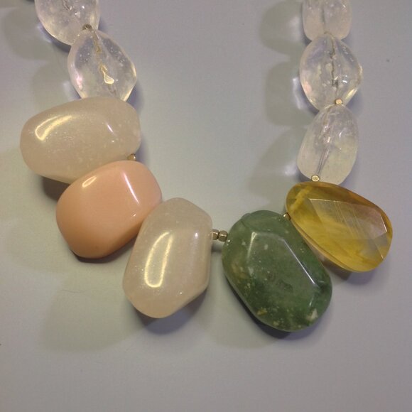 Loft (Ann Taylor) Necklace Chunky Bead Rock Candy Pastel Multicolor - Picture 6 of 15